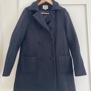 Sezane black peacoat coat